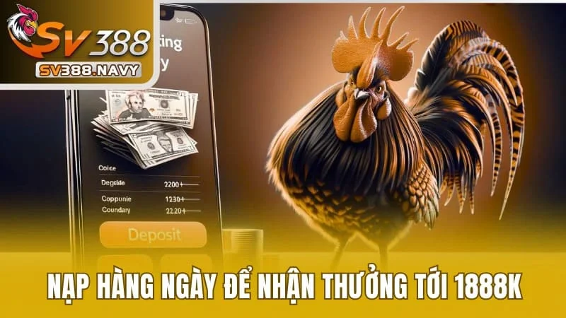 Khuyến Mãi SV388 - Các Ưu Đãi Nổi Bật Và Lưu Ý Cần Biết 2 Nạp hàng ngày để nhận thưởng tới 1888K